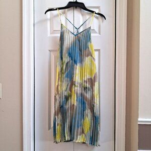 NWT BAR III Women's Watercolor Tie-Dye Pleated Dress sz M